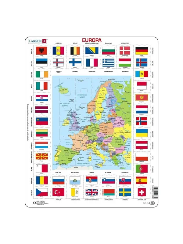 Selecta Play Larsen Map Europe with Flags 70 pcs. Gulv