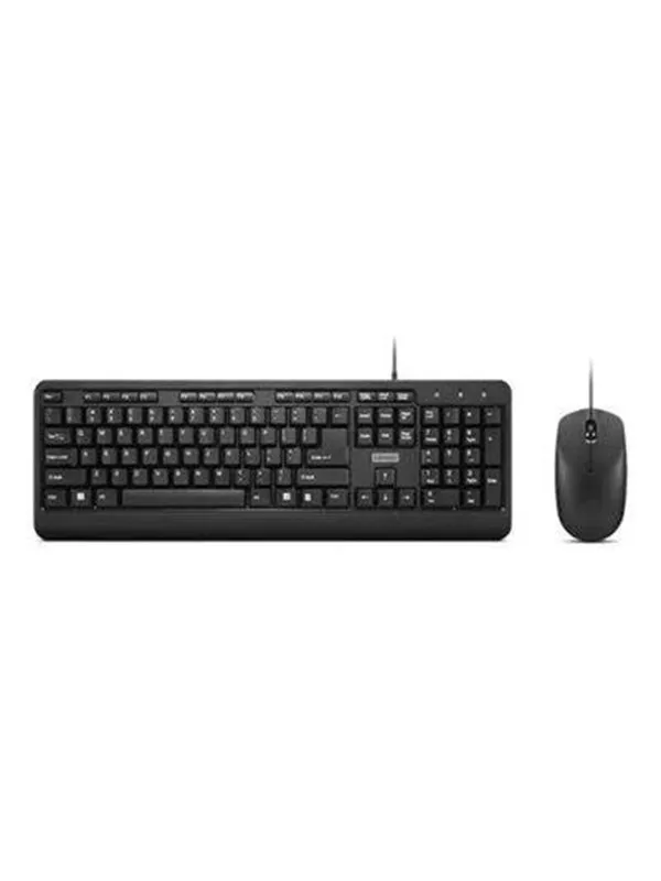 Lenovo 160 Wired Combo - keyboard and mouse set - QWERTY - US - black Input Device - Tastatur & Mussett - Engelsk (USA) - Svart
