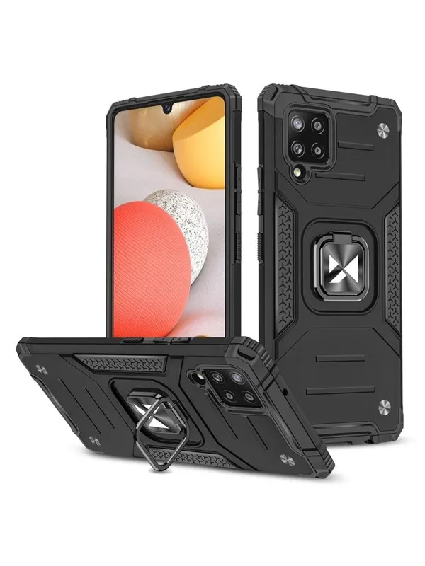 Wozinsky Ring Armor Armored Hybrid Case Cover + Magnetic Holder Samsung Galaxy A42 5G Black