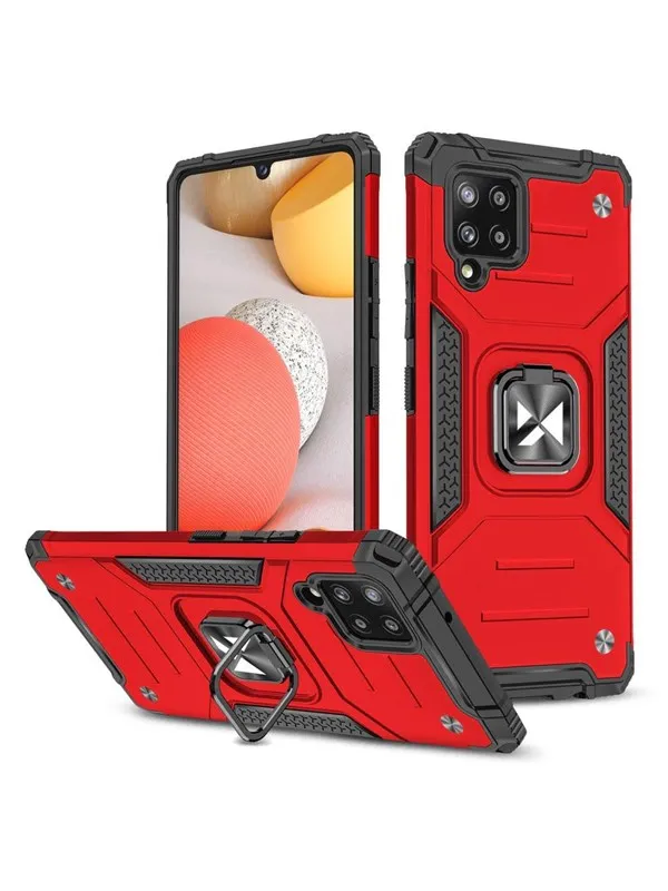 Wozinsky Ring Armor Armored Hybrid Case Cover + Magnetic Holder Samsung Galaxy A42 5G Red