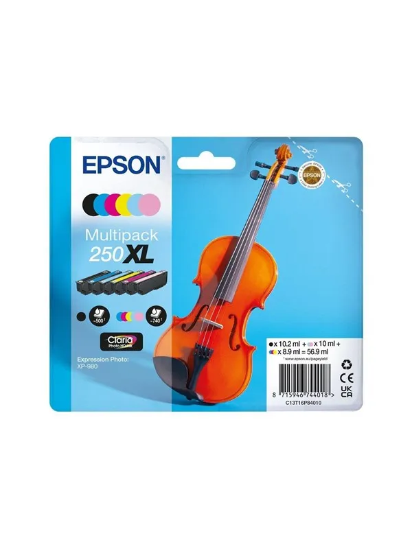 Epson 250XL Multipack - 6-pack - XL - black yellow cyan magenta light cyan light magenta - original - ink cartridge