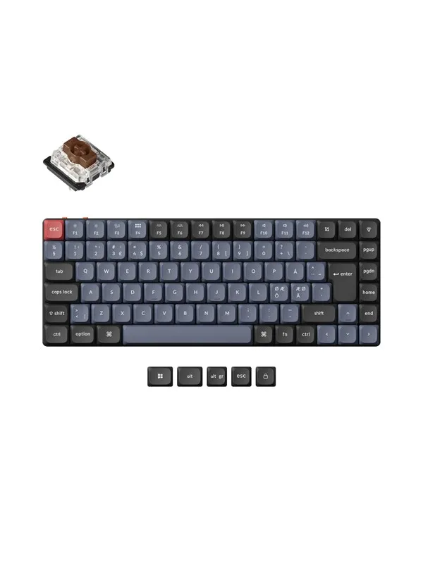 Keychron K3 Pro QMK/VIA Wireless - Gateron Low Profile Brown - Gamingtastatur - Uten numpad - Nordisk - Svart