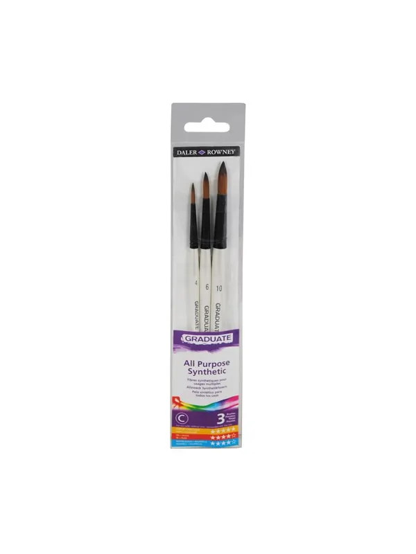 Daler-Rowney Graduate Synthetic Round Brush Set 3 pcs