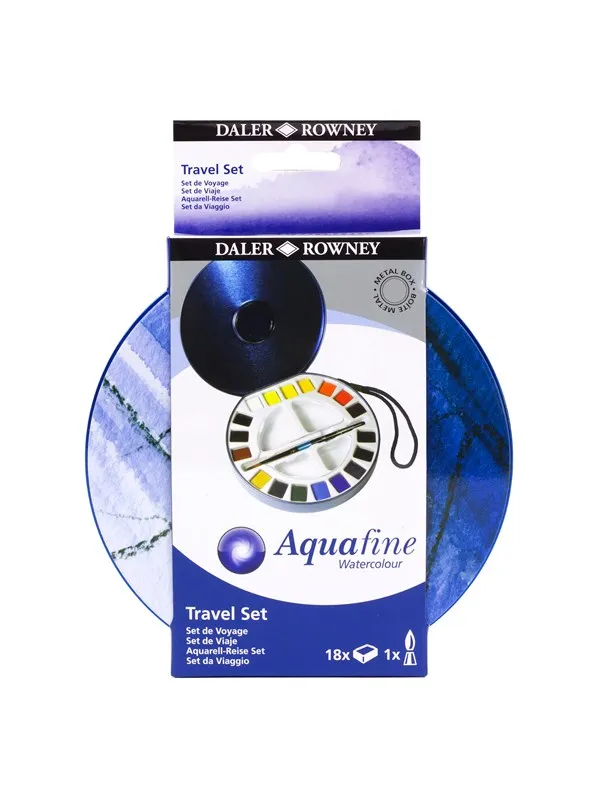 Daler-Rowney Aquafine Watercolour Travel Tin 18 col