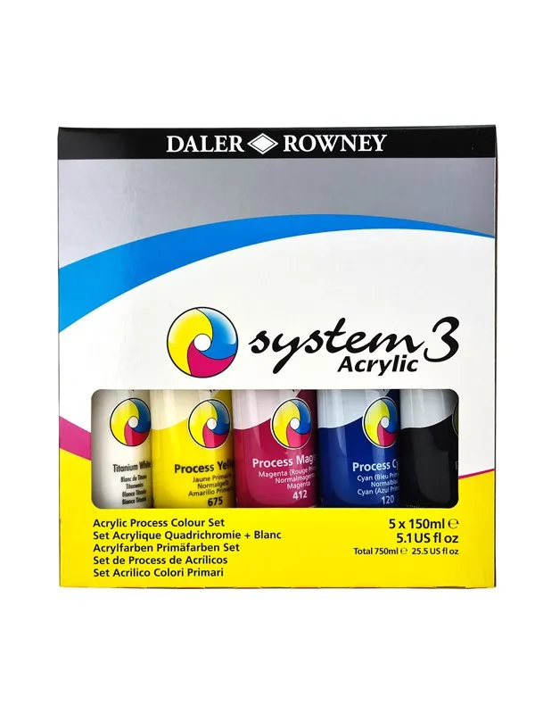 Daler-Rowney System3 Jumbo Process Set 5x150 ml