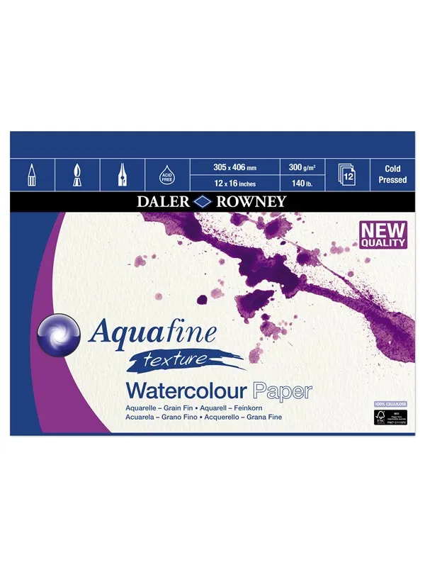 Daler-Rowney Aquafine CP Pad 12 Sheets 300G 16x12"