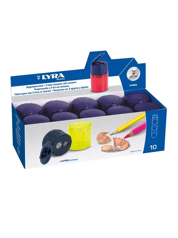 Lyra Sharpener W/Basket 2 Holes 10-pack