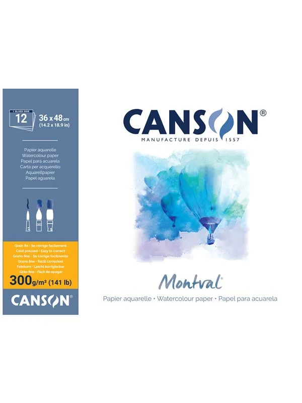 Canson Montval CP 36x48 cm 300G Pad 12 SH