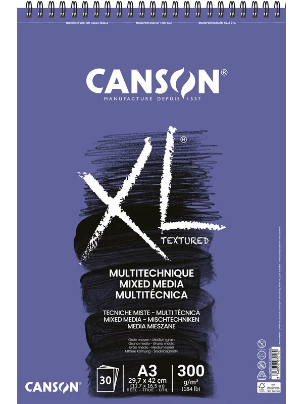 Canson XL Mix-Media MG A3 300G Spiral 30 SH