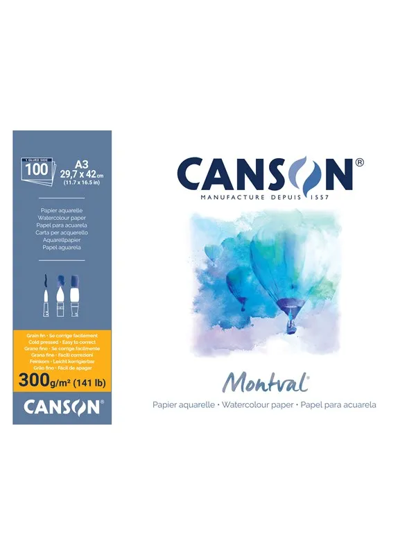 Canson Montval CP A3 300G Pad 100 SH