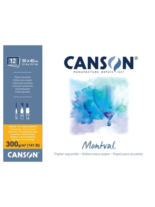 Canson Montval CP 30x40 cm 300G Block 12 SH