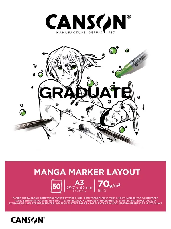Canson Graduate Manga Marker Layout Pad A3 70G 50 SH