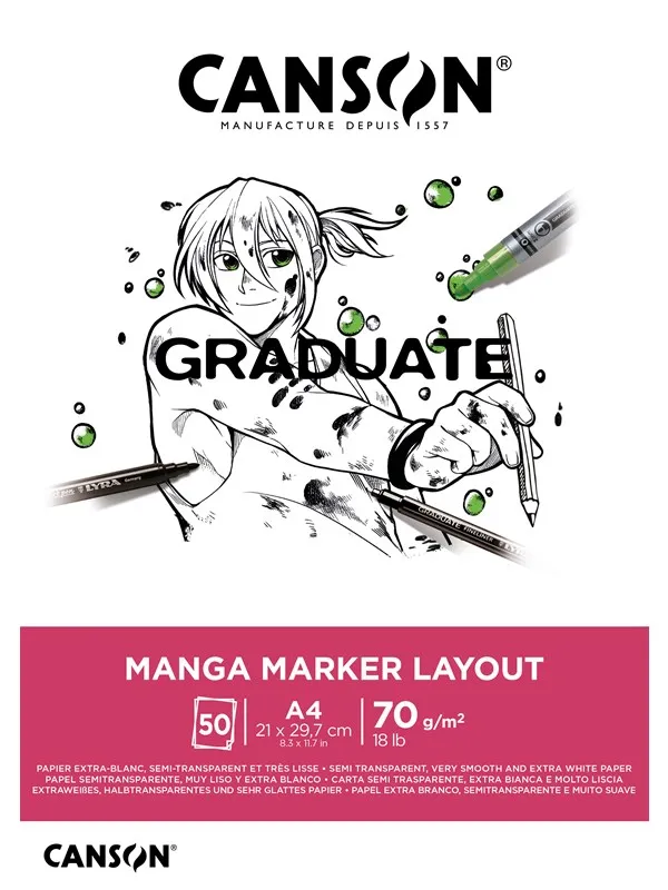 Canson Graduate Manga Marker Layout Pad A4 70G 50 SH
