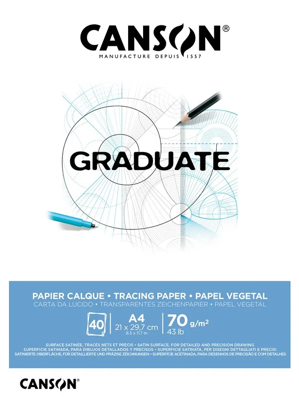 Canson Graduate Tracing Paper Pad Satin A4 70G 40 SH
