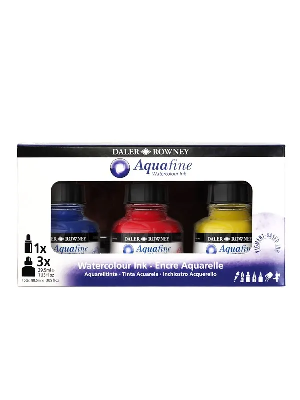 Daler-Rowney Aquafine Starter Ink Set 3x29.5 ml