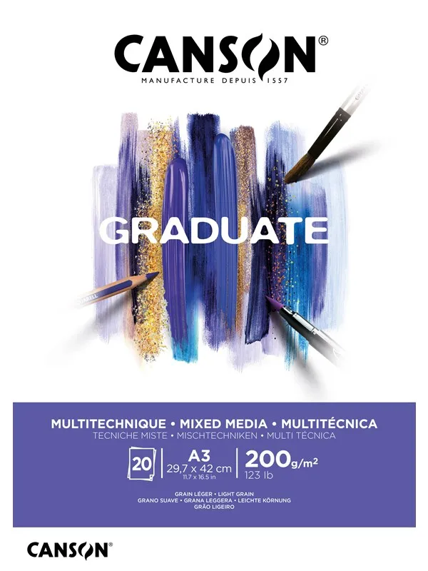 Canson Graduate Mixed Media Pad A3 200G 20 SH