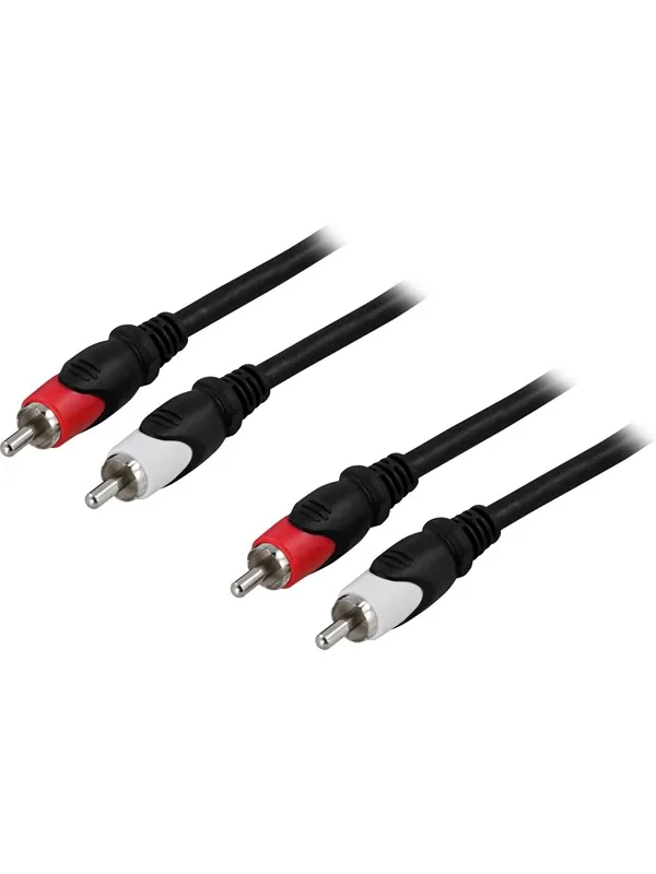 Deltaco 2 x RCA male - 2 x RCA male cable 2 m