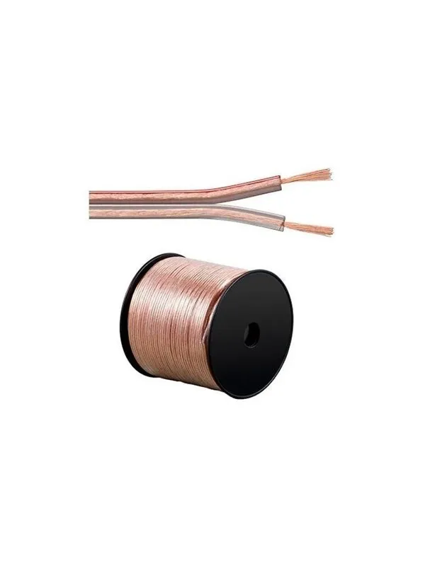 Pro speaker cable 2x4mm 100.0m transparent on a reel