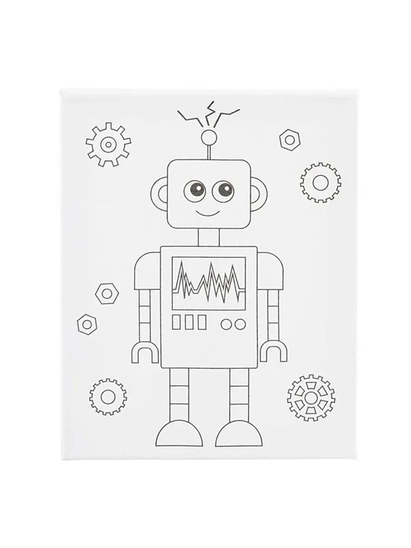 Creativ Company Painting Canvas with Print Robot - 24x30cm