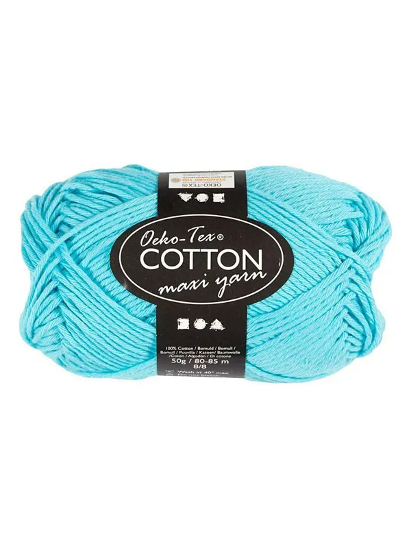 Creativ Company - Cotton yarn Size 8/8 L: 80-85 M Turquoise - 50gr.