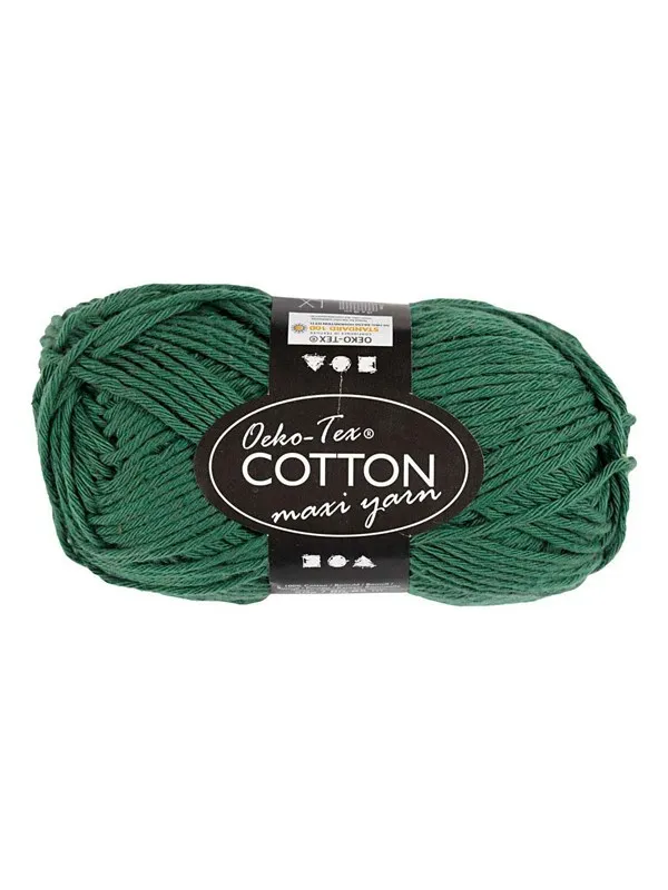 Creativ Company - Cotton yarn Size 8/8 L: 80-85 M Dark green - 50gr.