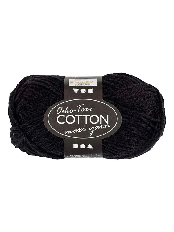 Creativ Company - Cotton yarn Size 8/8 L: 80-85 M Black - 50gr.