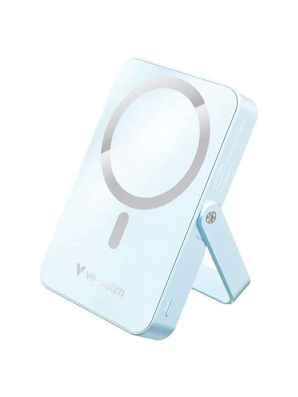 Verbatim Charge 'n' Go wireless power bank - magnetic with stand - Li-pol - 24 pin USB-C - 20 Watt Nødlader - 10000 mAh