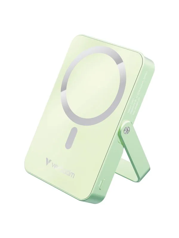 Verbatim Charge 'n' Go wireless power bank - magnetic with stand - Li-pol - 24 pin USB-C - 20 Watt Nødlader - 10000 mAh