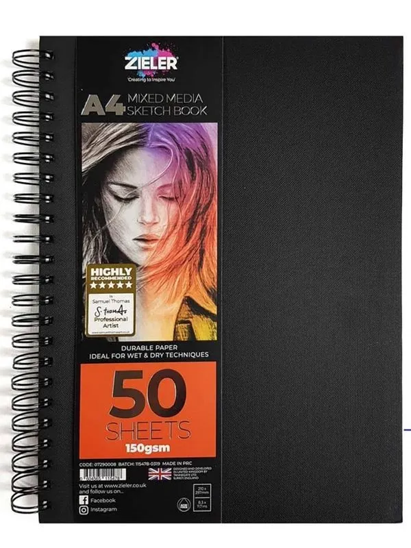 Zieler Sketchbook HardcoverSPIRAL A4 150g