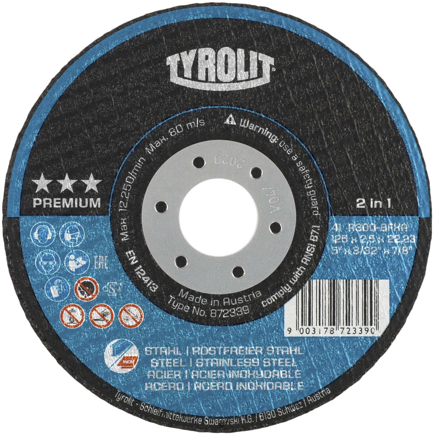Kappeskive Premium 41F ø115×2,5 A30Q-BFXA