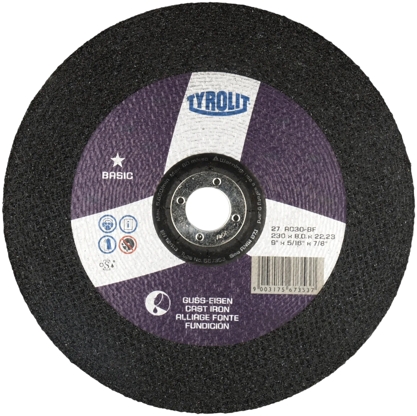 Skrubbskive Basic 27C ø230×8 AC30N-BF