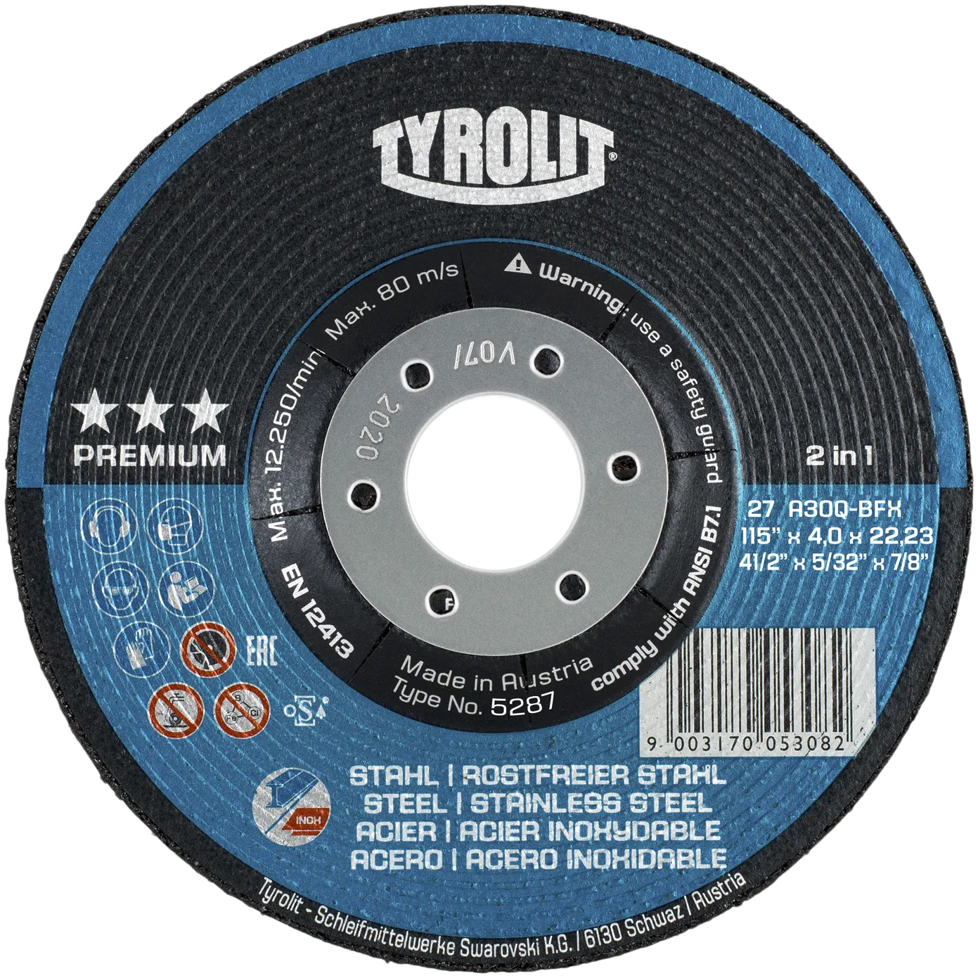 Skrubbskive Premium 27E ø115×4 A30Q-BFX