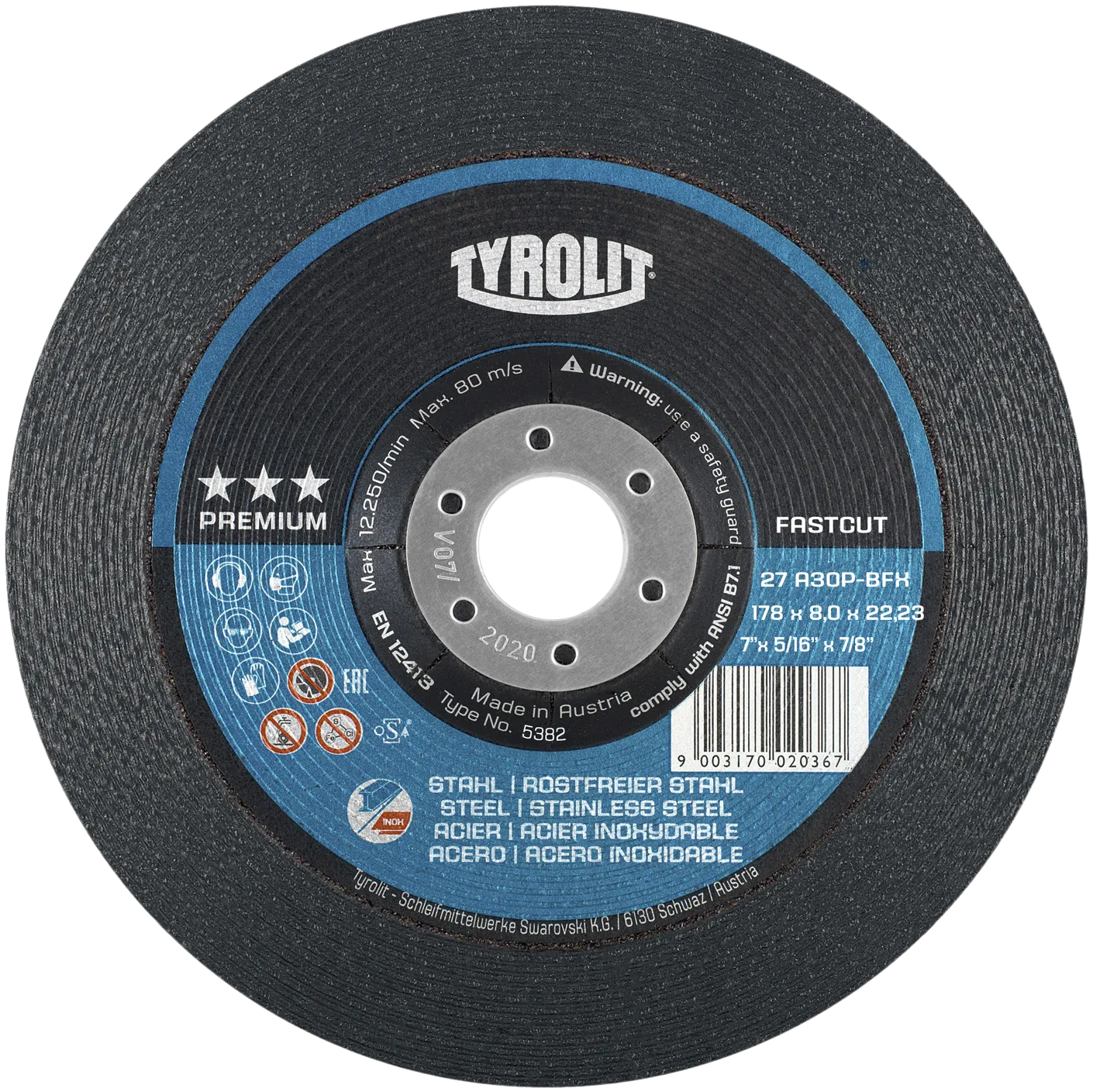 Skrubbskive Premium 27E ø178×8 A30P-BFX