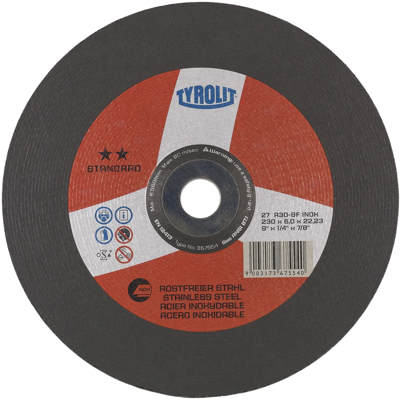 Slipeskive Standard 27X ø230×8 A30R-BFINO×