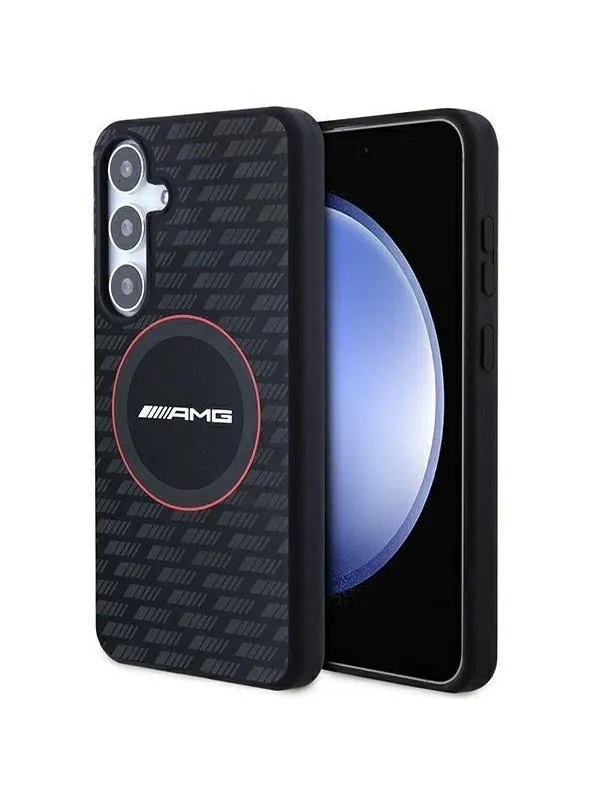 Mercedes AMG Silicone Carbon Pattern MagSafe Case for Samsung Galaxy S24 - Black
