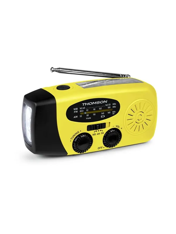 Thomson Emergency Hand Crank Radio - Yellow - AM/FM - Mono - Gul