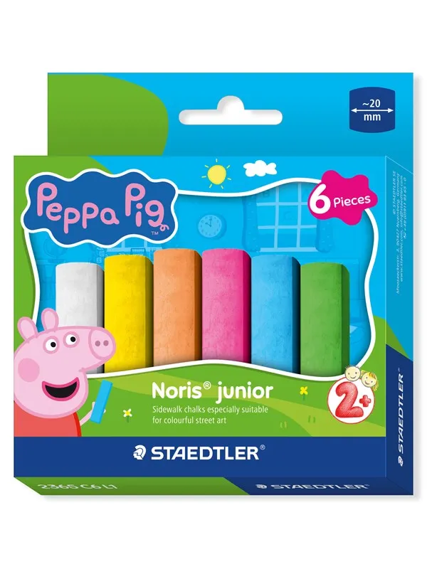 Staedtler Peppa Pig sidewalk chalk 6 assorted