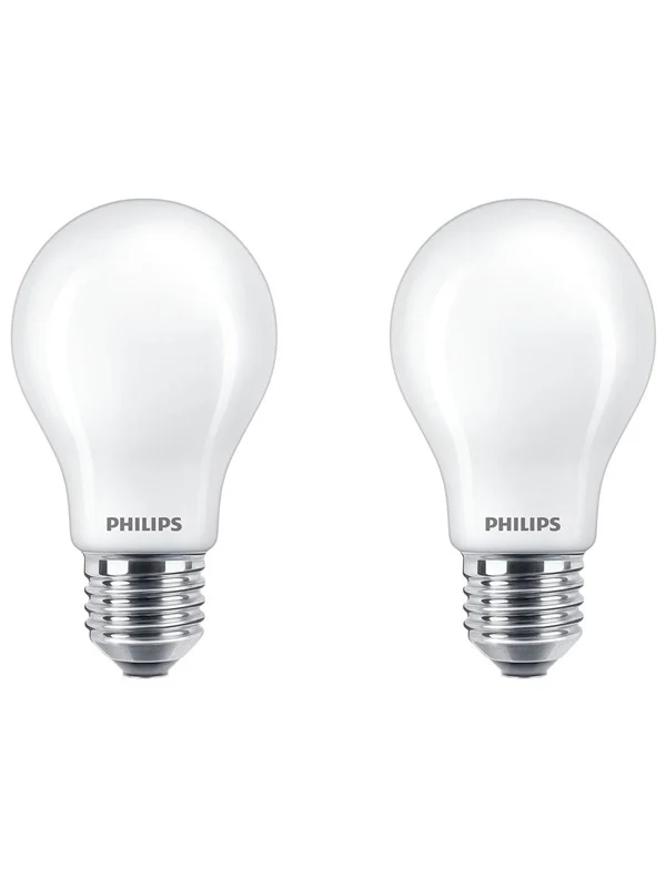 Philips LED-lyspære Classic Standard 7W/827 (60W) Frosted 2-pack E27