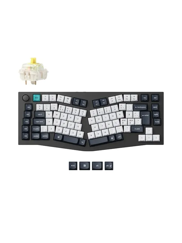 Keychron Q10 MAX 75% (Alice Layout) - Gateron Jupiter Banana - Gamingtastatur - Uten numpad - Nordisk - Blå