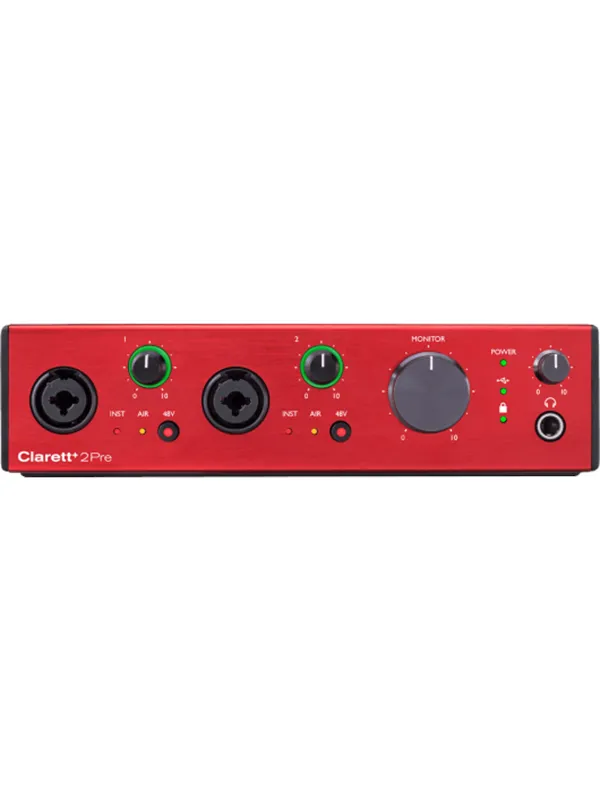 Focusrite Clarett+ 2Pre - 10 in / 4 out USB-C audio interface with analog air-circuit