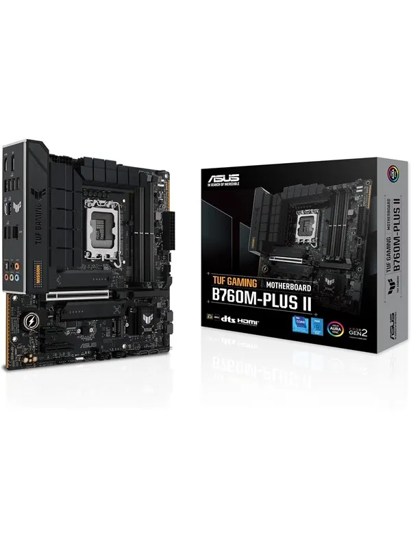 ASUS TUF GAMING B760M-PLUS II Hovedkort - Intel B760 - Intel LGA1700 socket - DDR5 RAM - Micro-ATX