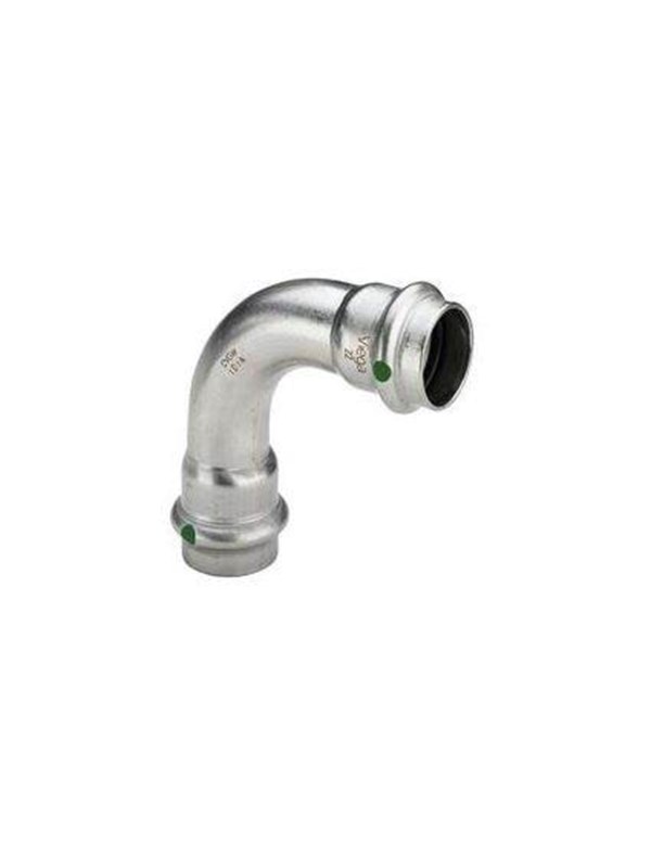 Viega Sanpress Inox bend 90° 42 Stainless steel/bright 435684