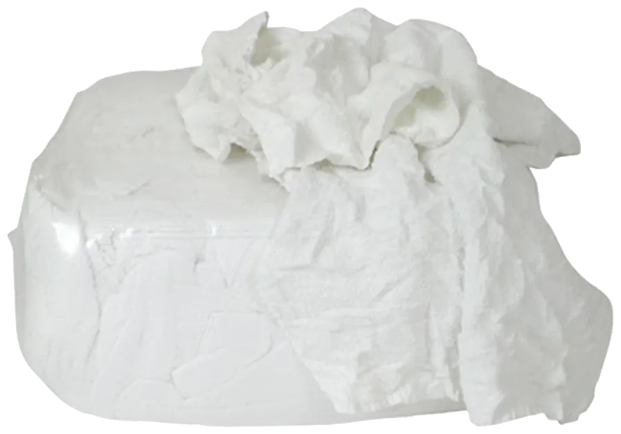 Hvite kluter, frotté, pris per kg (min kjøp 8 kg)