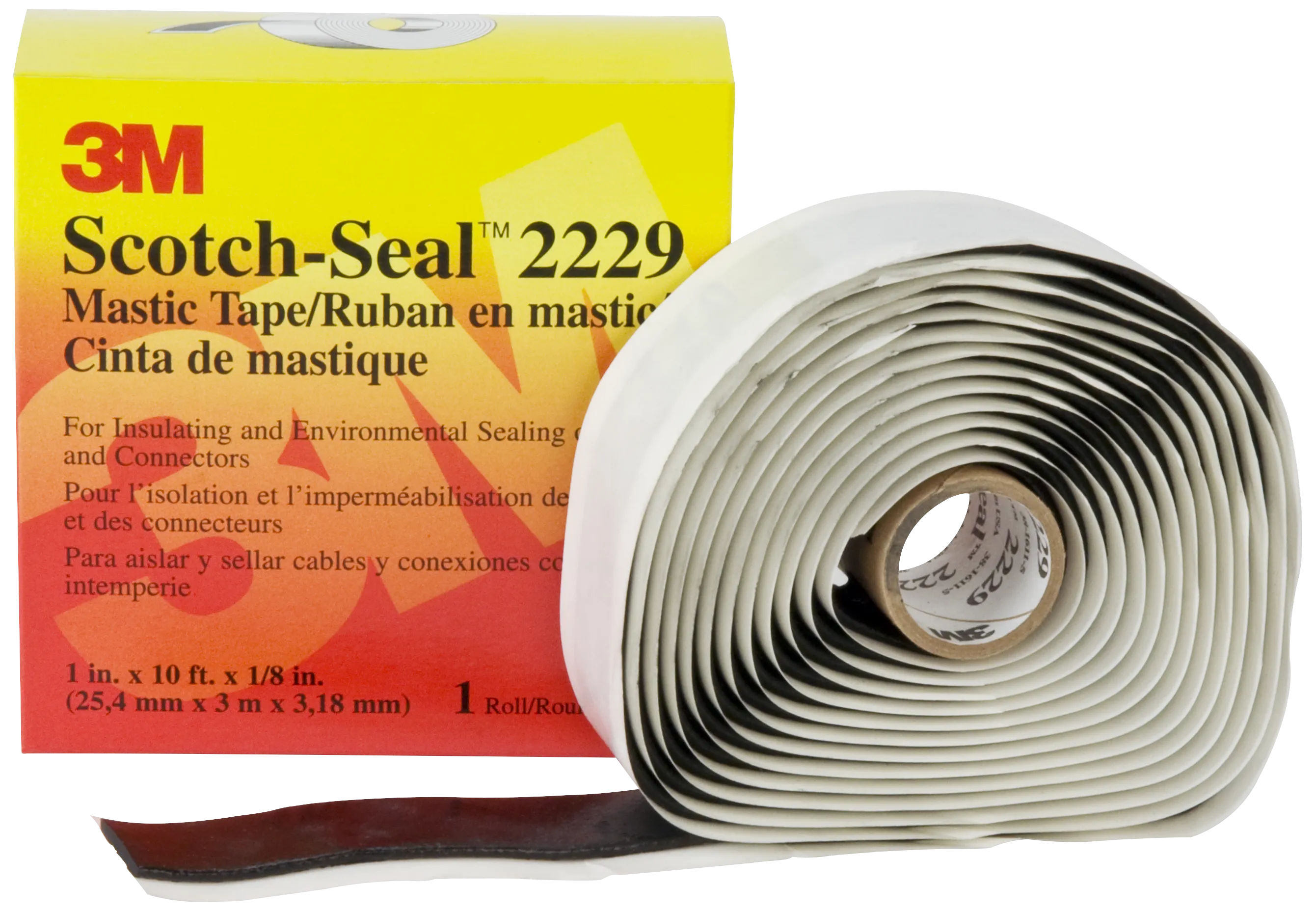 Mastiktape 2229 t/forsegling 25×3,18mm×25m sort