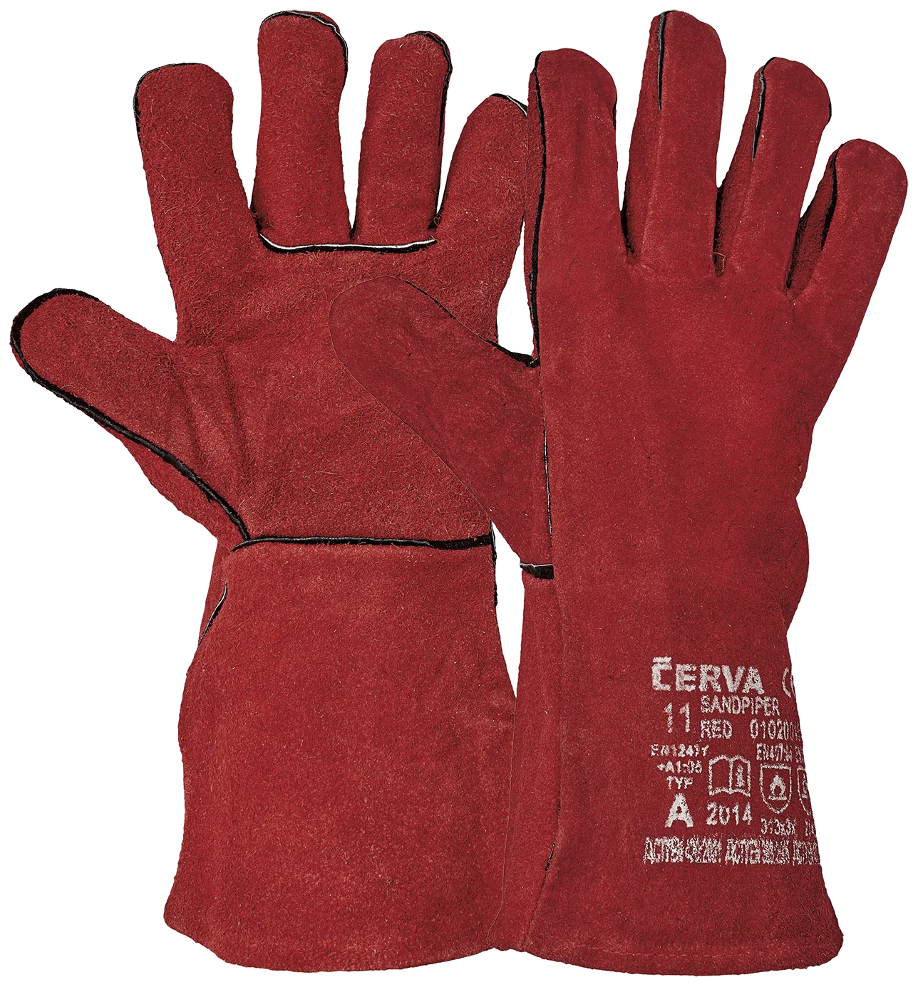 Sveisehansker 'Sandpiper Red' kraftig lær str. 11