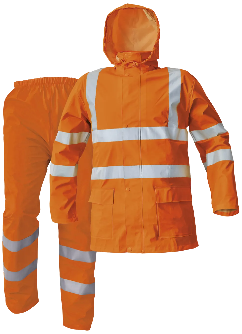 Regntøysett PU Siret, hi-vis oransje med refleks, 2XL