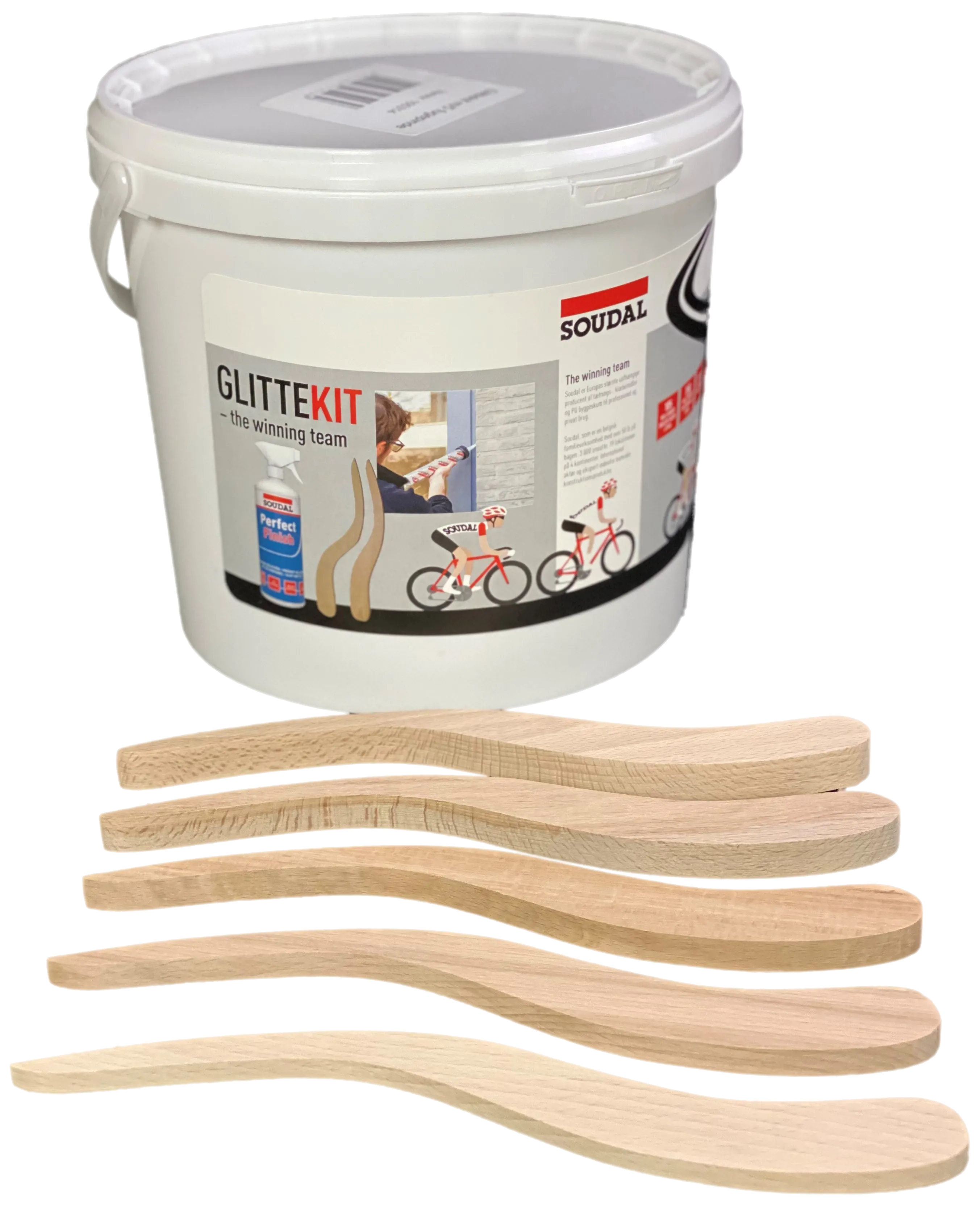 Glittekit, 5 ltr bøtte + 5 fugespisser 6-8-10-12-15mm