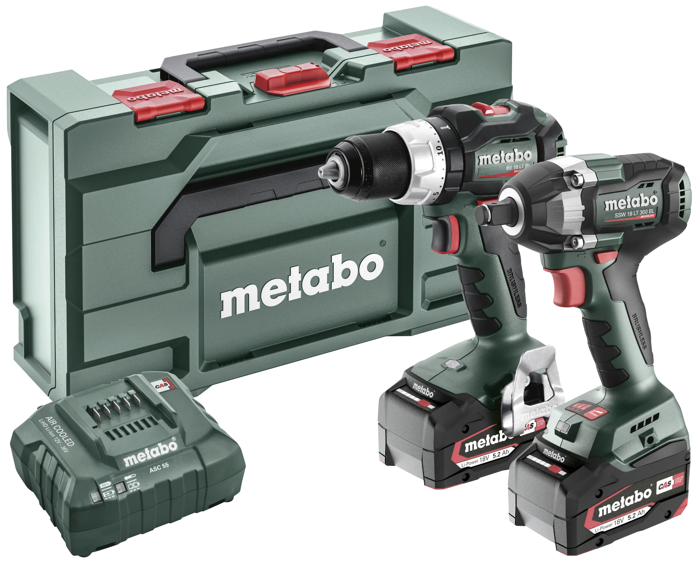 Combo-sett 2.9.3 18V: BS18LTBL+SSW18LT300BL+2×5,2Ah