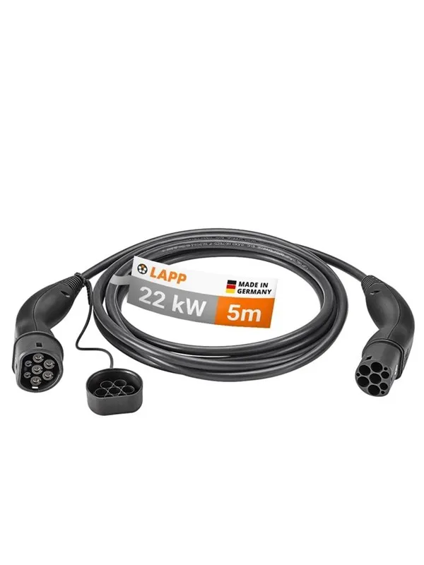 LAPP Type 2 Charging Cable, up to 22 kW, 5 m, black
