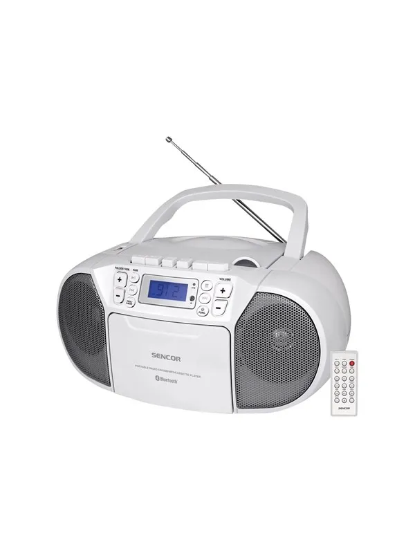Sencor SPT 3907 W - boombox - CD USB-host Cassette Bluetooth - MP3-spiller